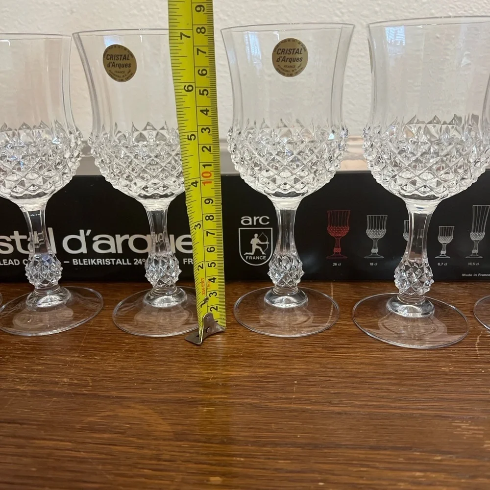 Cristal d’Arques Ancenis 26cl Lead Crystal Wine Glass Set of 6 – New in Box - Picture 4 of 6